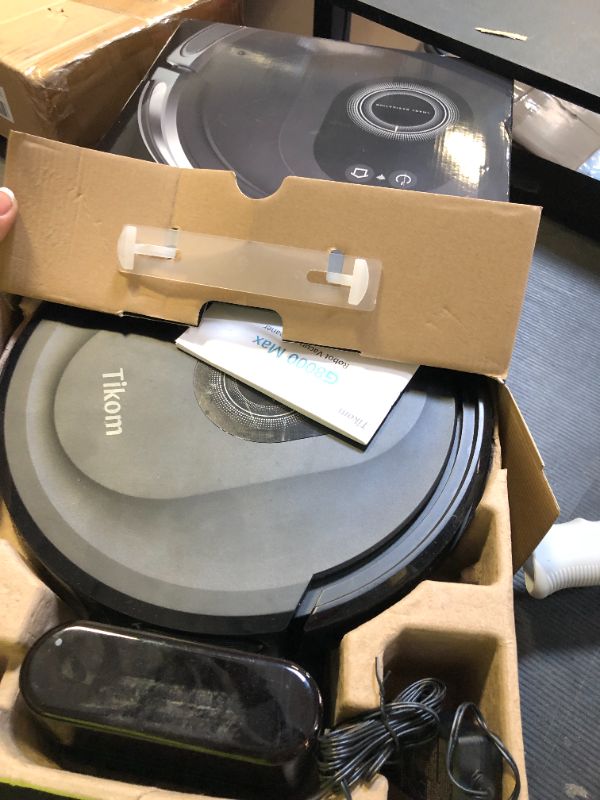 Photo 1 of Tikom Robot Vacuum and Mop Combo, 5000Pa Robotic Vacuum Cleaner, 150 Min Max, App & Remote Control, Ideal for Hard Floor, Carpet, Pet Hair, Self-Charge(G8000 Max)