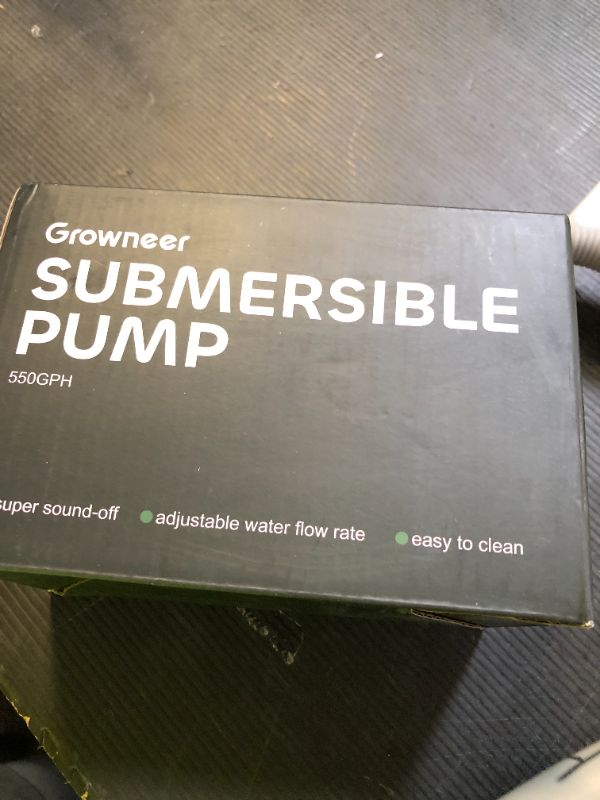 Photo 1 of GROWNEER 550GPH Submersible Pump 30W Ultra Quiet Fountain Water Pump, 2000L/H, with 7.2ft High Lift, 3 Nozzles, 4.9 Feet Tubing for Aquarium, Fish Tank, Pond, Hydroponics, Statuary