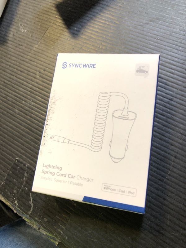 Photo 1 of [Apple MFi Certified] Syncwire iPhone Car Charger 32W Super Fast Car Phone Charger Cigarette Lighter USB Car Adapter with Build-in 5FT Coiled Lightning Cable for Apple iPhone 14/13/12/11/XR/Max, iPad