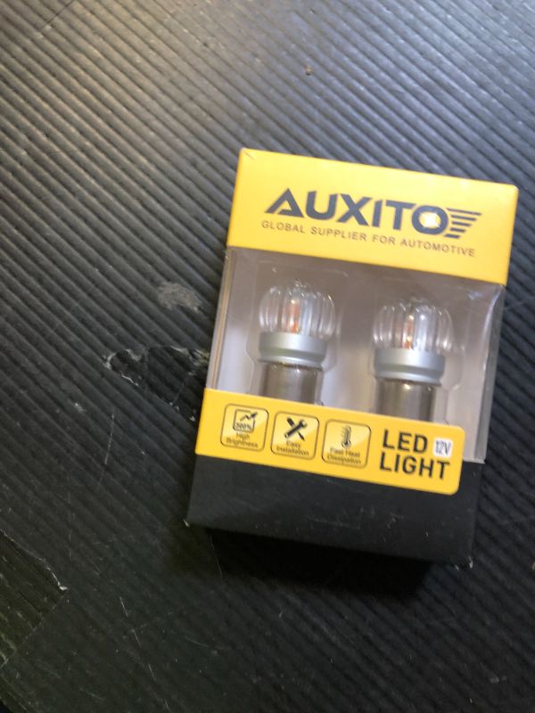 Photo 1 of AUXITO Upgraded 1156 LED Bulbs Amber Yellow Turn Signal Light, 400% Brighter BA15S 7506 1141 P21W Lights for Blinker Turn Signal Lights, Brake Tail Lights, Side Marker Light, Parking Light, Pack of 2