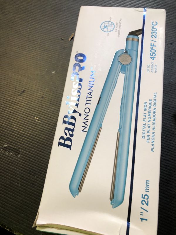 Photo 1 of BaBylissPRO Nano Titanium Flat Iron Hair Straightener, 1" Digital Hair Straightener Iron for Professional Salon Results and All Hair Types
