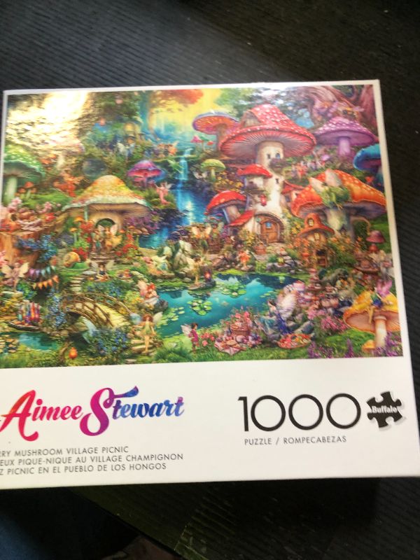 Photo 1 of Buffalo Games - Aimee Stewart - Merry Mushroom Village Picnic - 1000 Piece Jigsaw Puzzle for Adults -Challenging Puzzle Perfect for Game Nights - Finished Size is 26.75 x 19.75
