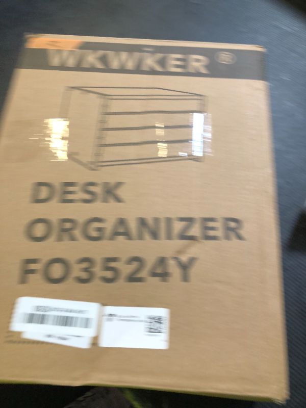 Photo 1 of WKWKER File Organizer with 3 Adjustable Shelves Bamboo Document Letter Tray Paper File Sorter for Desktop Office Home Study Workstation Desk Storage Rack (Natural)