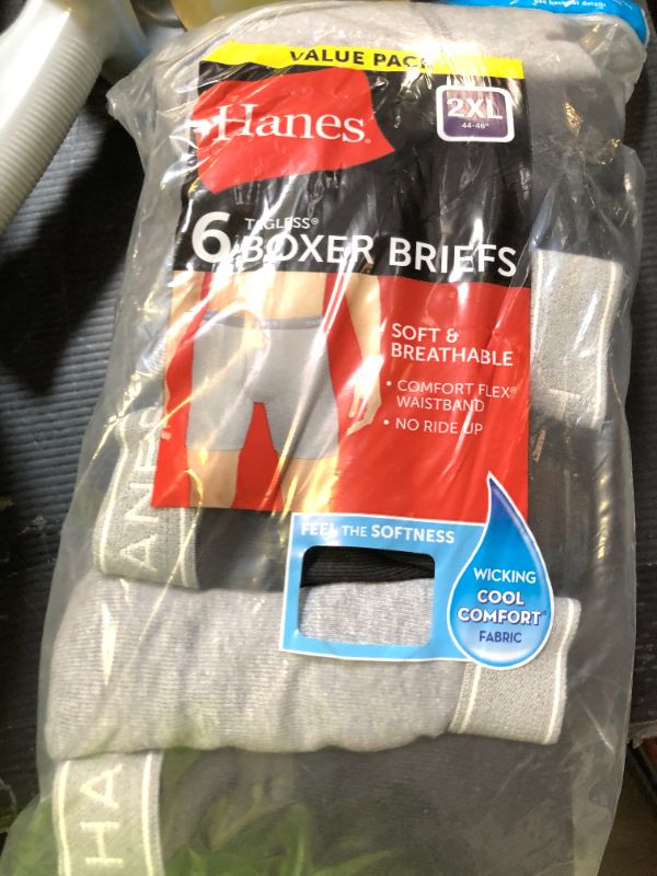 Photo 1 of Hanes Men Hanes Boxer Briefs, Cool Dri Moisture-Wicking Underwear, Cotton No-Ride-up for Men, Multi-Packs Available