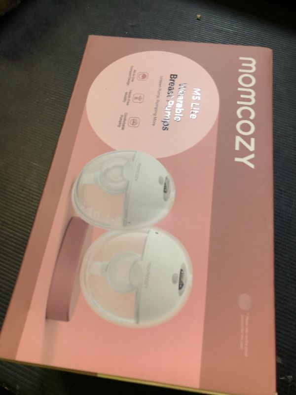 Photo 1 of Momcozy M5 Lite Hands-Free Wearable Breast Pump, DoubleFit Flange for Baby-Like Comfort, 3 Modes & 9 Suction Levels, No Flange Insert or Hard Carry Case, 24mm, 2-Pack, Cozy Red