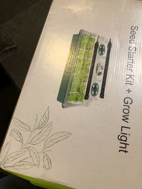 Photo 1 of Carzos Seed Starter Tray Kit with Grow Lights, 2 Pack 80 Cells Seed Trays with Humidity Dome, Mini Greenhouse for Seeds Growing Starting Sprouting Germination