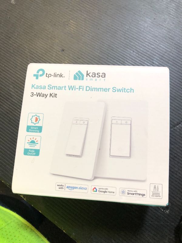 Photo 1 of Kasa Smart 3 Way Dimmer Switch KIT, Dimmable Light Switch Compatible with Alexa, Google Assistant and SmartThings, Neutral Wire Needed, 2.4GHz, ETL Certified, No Hub Required, White (KS230 KIT v2)