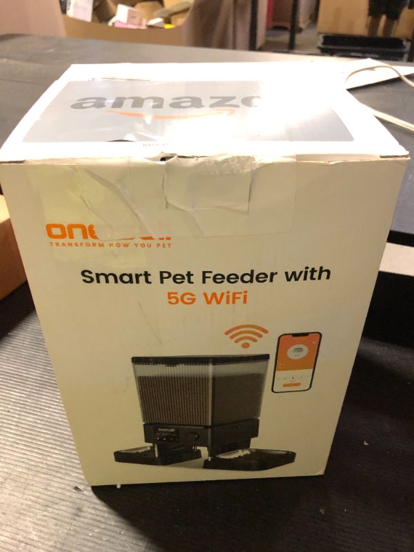 Photo 1 of oneisall Automatic Cat Feeder with 5G WiFi, Automatic Cat Food Dispenser for 2 Cats Small Pets, 20 Cups/5L Timed Dry Food Dispenser with APP Control