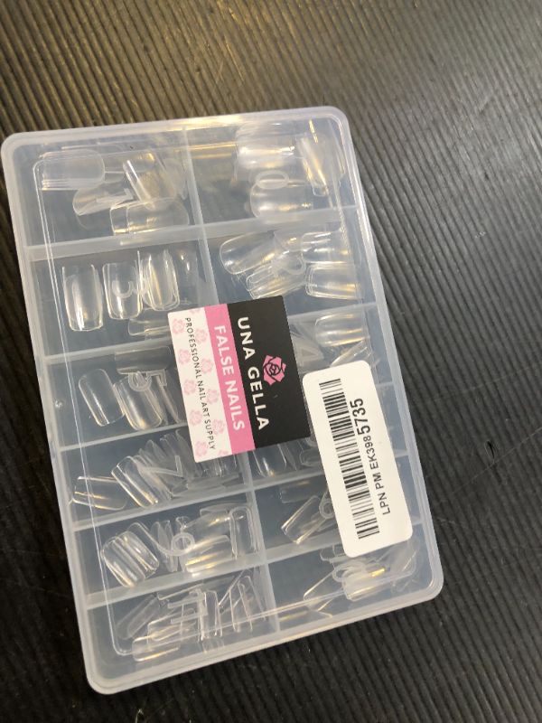 Photo 1 of UNA GELLA Short Square Fake Nails 216pcs Short Square Press on Nails Pre-shape Gel Nail Tips for Full Cover Acrylic Nails False Nails For Nail Extension Home DIY Nail Salon 12 Sizes Gelly Tips