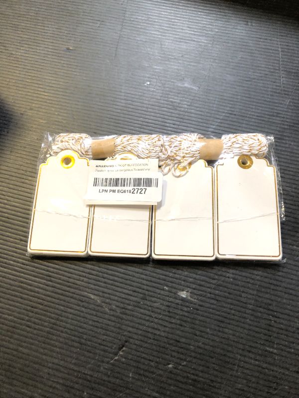 Photo 1 of 100 PCS 3.5 x 2 inches White Paper Gift Tags with String for Christmas by SUNCOLOR