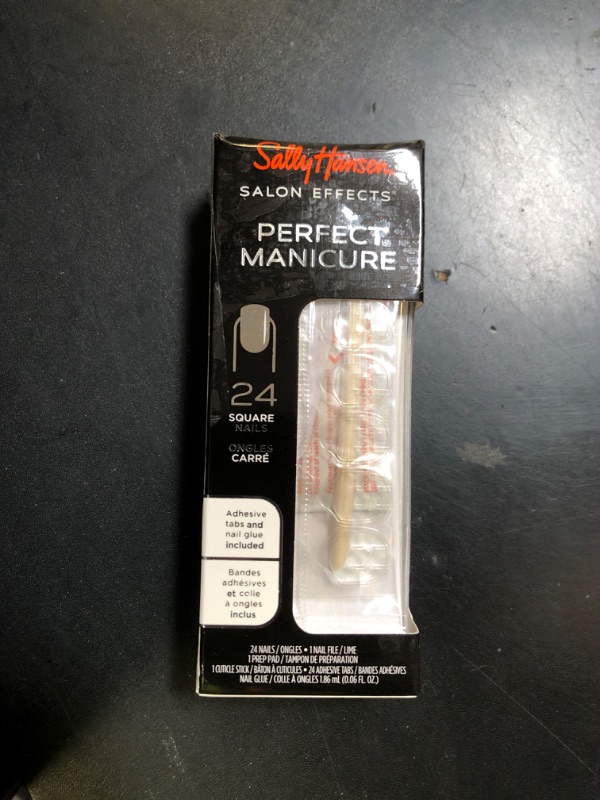 Photo 1 of Sally Hansen Salon Effects® Perfect Manicure, Sugar Fix, Press On Nails, Square Shaped, Non-Damaging Adhesive Tabs, File, and Alcohol Pad Included