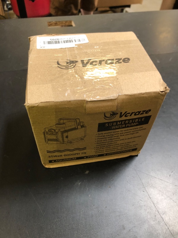 Photo 1 of VCRAZE Submersible Water Pump 600GPH/35W Fountain Pumps with Flow Control, Pond Pump Submersible Outdoor with 10ft 3-Core Power cable for Hydroponics, Aquarium, Waterfall, Statuary, Water feature