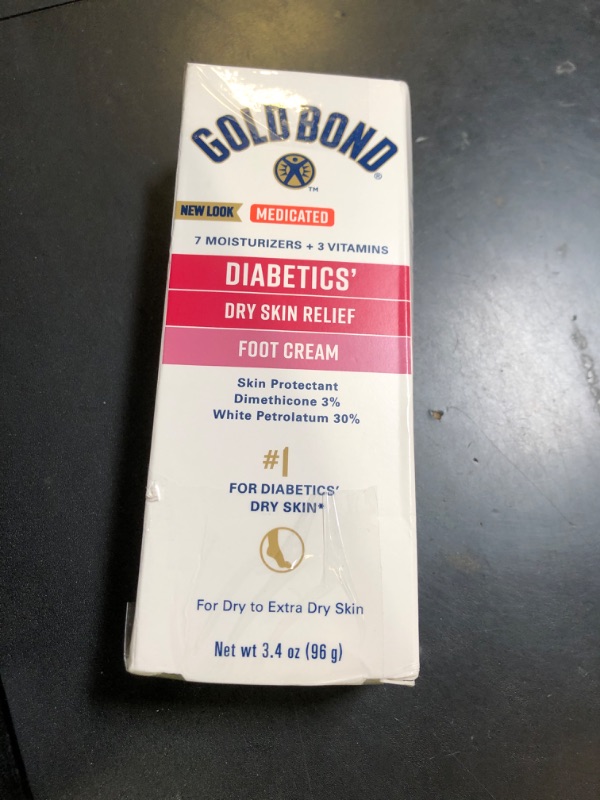 Photo 1 of Gold Bond Medicated Diabetics' Dry Skin Relief Foot Cream, 3.4 oz., Skin Protectant