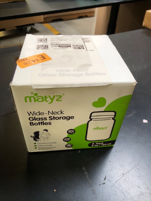 Photo 1 of Matyz 4-PACK Wide Mouth Glass Breast Milk Storage Containers With Lids (Blue, 6 Oz Each) - Glass Freezer Safe Breastmilk Storage Bottles - Breast Pump Accessories For Medela Spectra Avent Breast Pumps