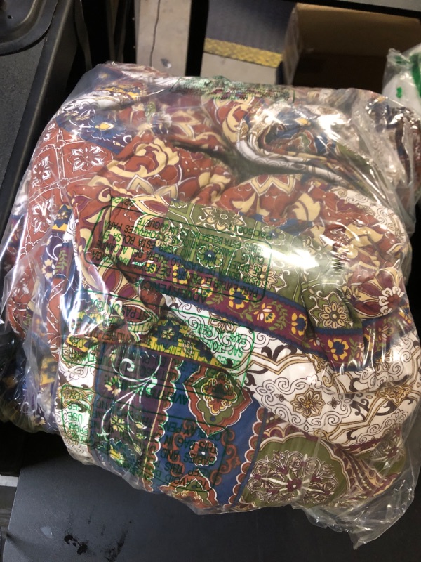 Photo 1 of VISIMISI Cotton Bedspread Quilt Sets Reversible Bedding Coverlet Sets Comforter Patchwork Paisley Bohemian Bedspread (Patchwork Brown, King Size)