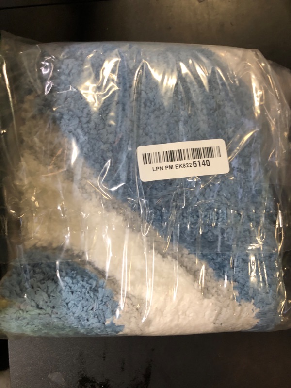 Photo 1 of KAMA BRIDAL Microfiber Bath Mat Non-Slip Bathroom Floor Rugs Fast Water Absorbent Shower Mat Ultra Soft Bath Rug Anti-Slip Backing Machine Wash Blue 12x24