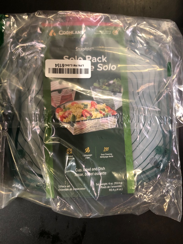 Photo 1 of Coghlan's Snapfold™ Solo Pack 3-Piece Collapsible Tableware Set – Lightweight 4 oz, Leakproof, Compact Camping Gear for Backpacking, Hiking, and Outdoors, Includes Foldable Cup, Bowl, and Dish