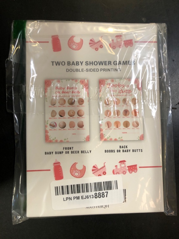 Photo 1 of OLOUTAB Baby Shower Games for Girl-2 Games(50 of Each),Double-Sided,Thick Cardboard,Fun,Hilarious,and Easy to Play,Baby Shower Games 50 Guest,with Answer Keys