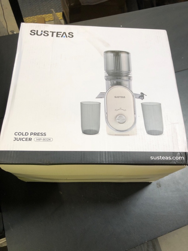 Photo 1 of SUSTEAS Cold Press Juicer, 5.3" Feed Chute Slow Masticating Machines with 300W, Fit Whole Fruits & Vegetables, Easy to Clean, High Juice Yield, White