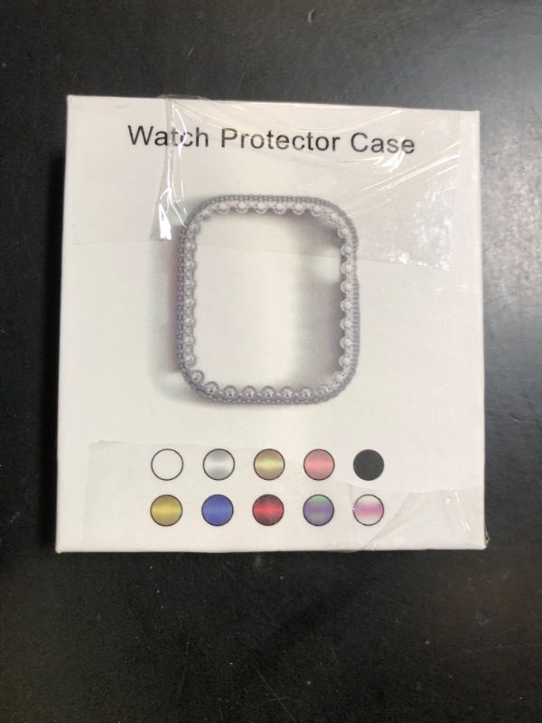 Photo 1 of Bling Bumper Case Compatible with Apple Watch Series 6/5/4/SE/SE2 44mm, Diamond Protective Face Cover for Women, Hard PC Frame Protector for iWatch 44mm Clear