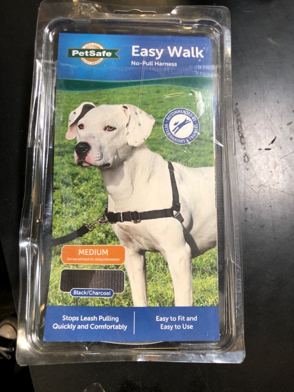 Photo 1 of PetSafe Easy Walk No-Pull Dog Harness - The Ultimate Harness to Help Stop Pulling - Take Control & Teach Better Leash Manners - Helps Prevent Pets Pulling on Walks, Medium, Charcoal/Black