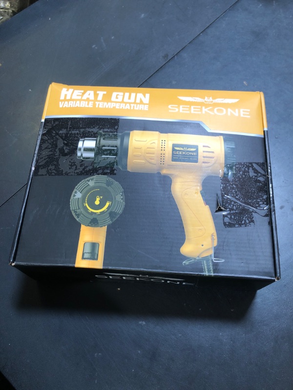 Photo 1 of SEEKONE Heat Gun 1800W 122?-1202??50?- 650??Fast Heating Heavy Duty Hot Air Gun Kit Variable Temperature Control Overheat Protection with 4 Nozzles for Crafts, Shrinking PVC, Stripping Paint(5.2FT)
