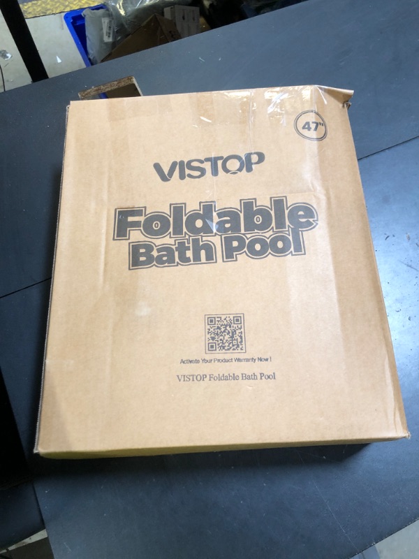 Photo 1 of VISTOP Large Foldable Dog Pool, Hard Plastic Shell Portable Swimming Pool for Dogs Cats and Kids Pet Puppy Bathing Tub Collapsible Kiddie Pool (47inch.D x 11.8inch.H, Blue)