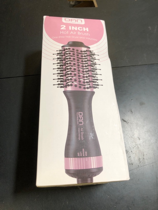 Photo 1 of DAN Dual Voltage Hair Dryer Brush, Auto Dual Voltage 110V-120V/220V-240V Travel Hair Dryer Brush,Small Hot Air Brush with Multifunctional Conversion Plug,4 in 1 Blow Dryer Brush and Styler Volumizer