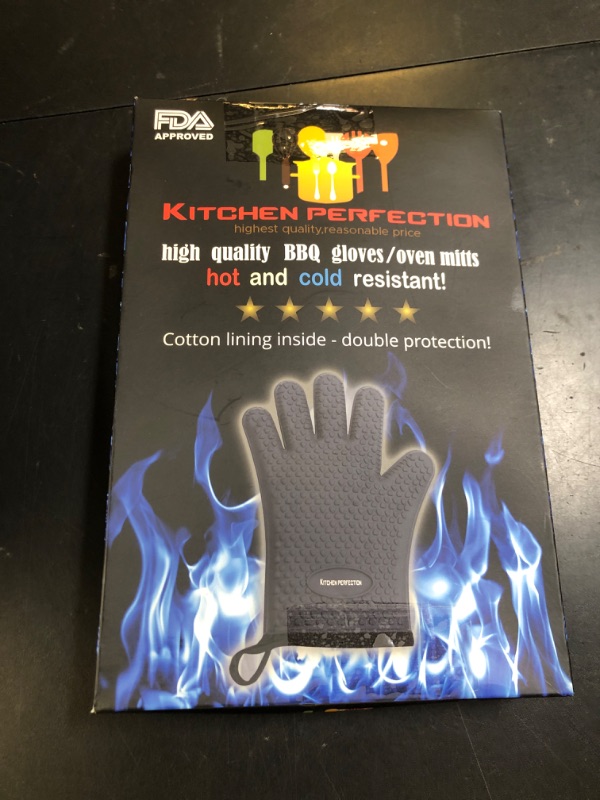 Photo 1 of KITCHEN PERFECTION Silicone Smoker Oven Gloves-Extreme Heat Resistant BBQ Gloves-Handle Hot Food Right on Your Grill Fryer & Pit|Waterproof Grilling Cooking Baking Mitts|Superior Value Set +3 Bonuses