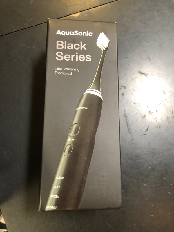 Photo 1 of Aquasonic Black Series Ultra Whitening Toothbrush – ADA Accepted Electric Toothbrush- 8 Brush Heads & Travel Case – 40,000 VPM Electric Motor & Wireless Charging - 4 Modes w Smart Timer