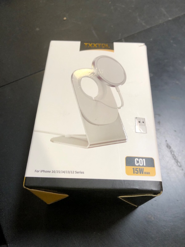 Photo 1 of Magnetic Wireless Charger Mag-Safe Charger for iPhone 16/15/14/13/12 Series Convertible Magnet Wireless Charging Stand/Pad with 5ft Cable for iPhone and AirPods 2/3/Pro 2/Pro