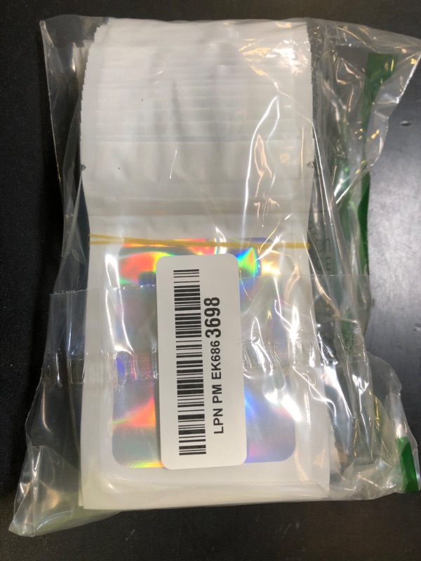 Photo 1 of 100 Pack Holographic Bags, Smell Proof Packaging Bags, Clear Window Resealable Odor Foil Pouch Mylar Bag for Food Storage and Lipgloss, Jewelry Lash (White, 3 x 4.7 Inch)
