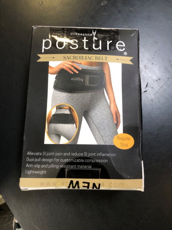 Photo 1 of Vriksasana Posture Sacroiliac Hip Belt for Women and Men That Alleviates Sciatic, Pelvic, Lower Back, Leg and Sacral Nerve Pain Caused by Si Joint Dysfunction| Trochanter Brace (Regular, Black)