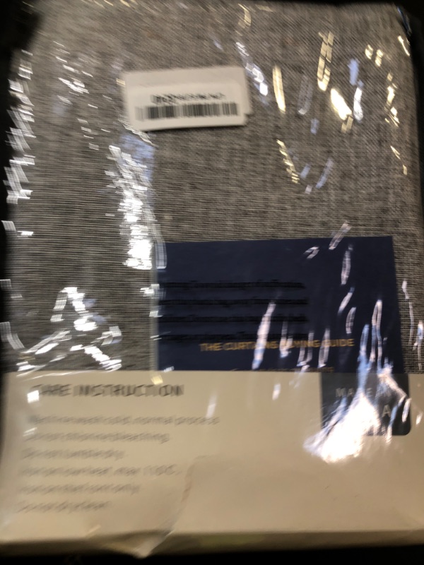 Photo 1 of 100% Blackout Shield Linen Blackout Curtains for Bedroom 96 Inches Long, Back Tab/Rod Pocket Living Room Drapes, Thermal Insulated Blackout Curtains 2 Panels Set, 50" W x 96" L, Grey