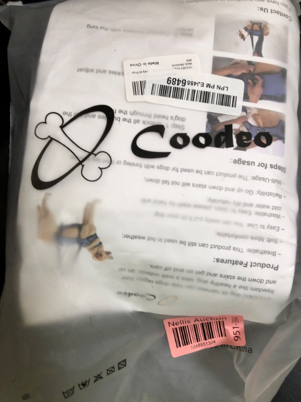 Photo 1 of Coodeo Dog Lift Harness, Support & Recovery Sling, Pet Rehabilitation Lifts Vest Adjustable Breathable Straps for Old, Disabled, Joint Injuries, Arthritis, Paralysis Dogs Walk (M)