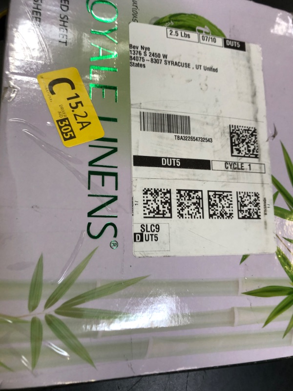 Photo 1 of Royale Linens Bamboo Viscose King Flat Sheets Only - Cooling Sheets - Organic Viscose Derived from Bamboo - King Size Flat Sheet Only - Top Sheet - Breathable & Silky Bedding (King, White)
