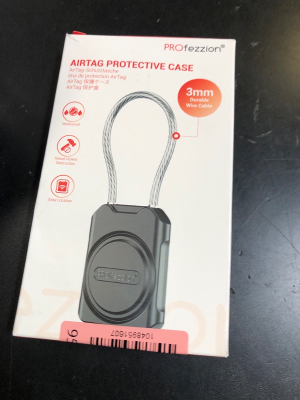Photo 1 of PROfezzion Secure Air Tag Holder with Metal Wire Cable for Luggage, IPX8 Waterproof Hard Shell Hidden Air Tag Case with Allen Key Locking System for Travel Suitcase, Backpack, Keys, Pets & More