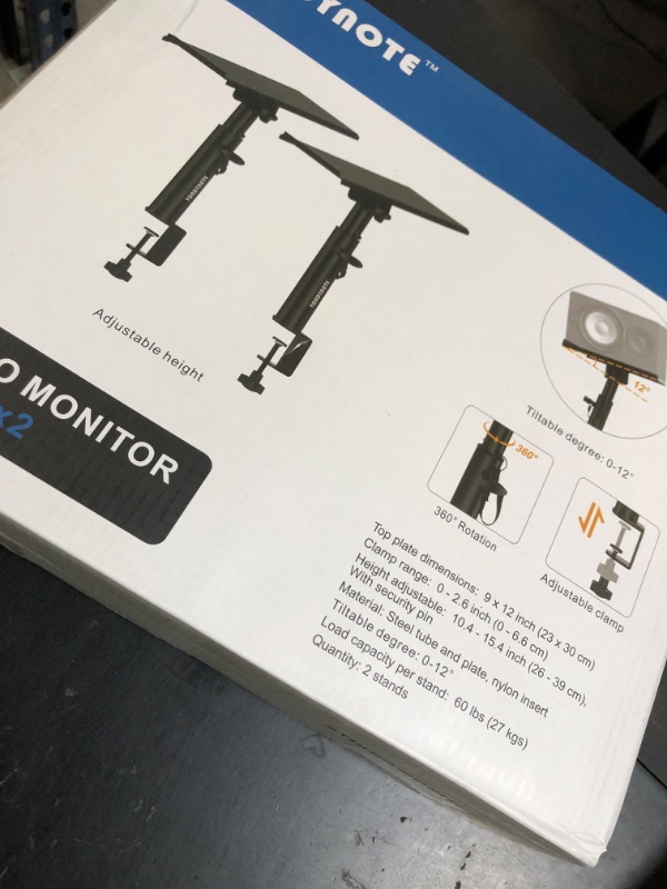 Photo 1 of Vondynote Studio Monitor Stands Pair Heavy Duty Desk Clamp Speaker Stands with Adjustable Tilt Angle Tray of 0-12 °