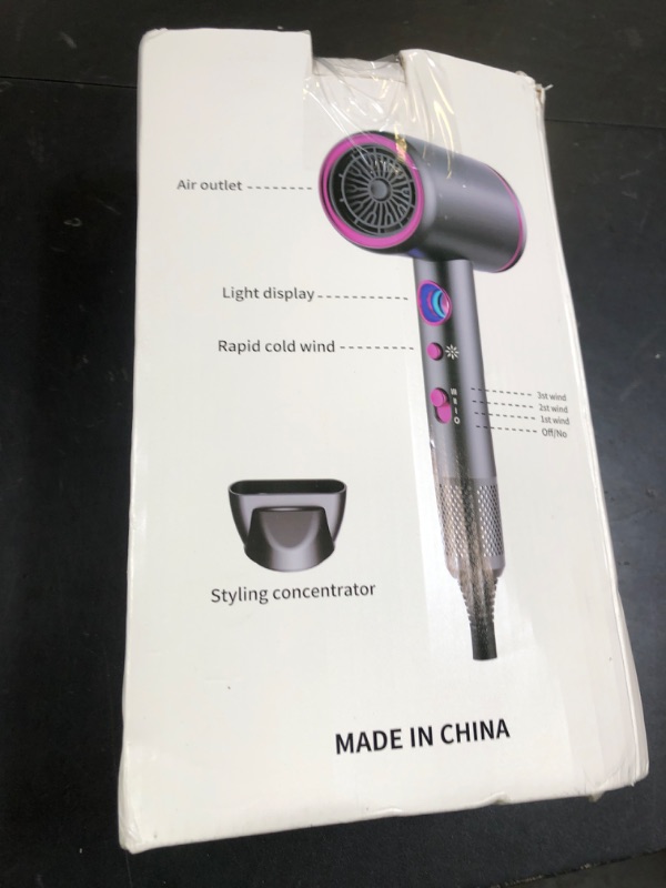 Photo 1 of HRYCF Hairdryer-Less Heat Damage High Speed Blow Dryer,Negative Ionic Care Hair,Fast Drying Blow Dryer with Brushless Motor,Thermo-Control Low Noise with Magnetic Nozzle & Diffuser, Black