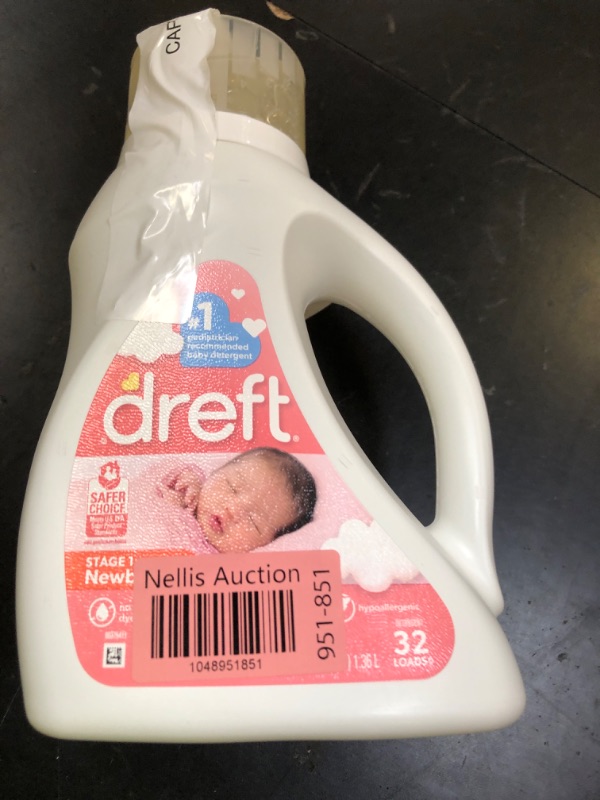 Photo 1 of Dreft Stage 1 Newborn Baby Liquid Laundry Detergent, Gentle on Sensitive Skin, HE Compatible, 32 loads