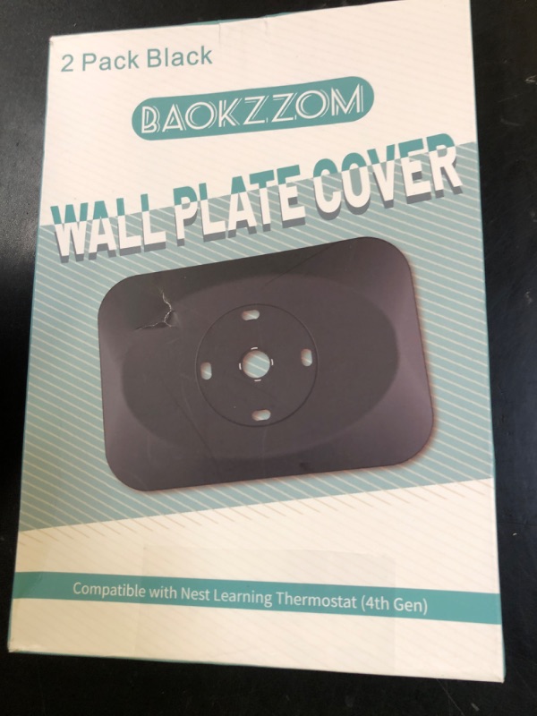 Photo 1 of BAOKZZOM Nest Thermostat Wall Plate Cover Compatible with Google Nest Learning Thermostat (4th Gen), Practical Nest Learning Thermostat 4 Trim Kit Accessory, Snap fit Design (Black, 2 Packs)