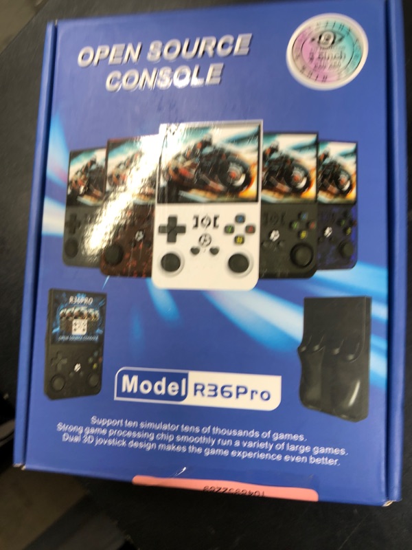 Photo 1 of r36pro Retro Handheld Game Console Linux System 128G Card 20000+ Game,Portable Emulators Console 3.5 IPS Screen 30+ Emulators (Clear Black)