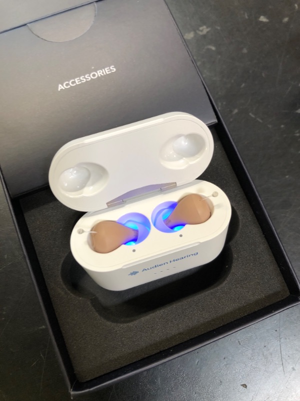 Photo 1 of Audien Hearing ATOM PRO 2 Wireless Rechargeable OTC Hearing Aid, Premium Comfort Design & Nearly Invisible