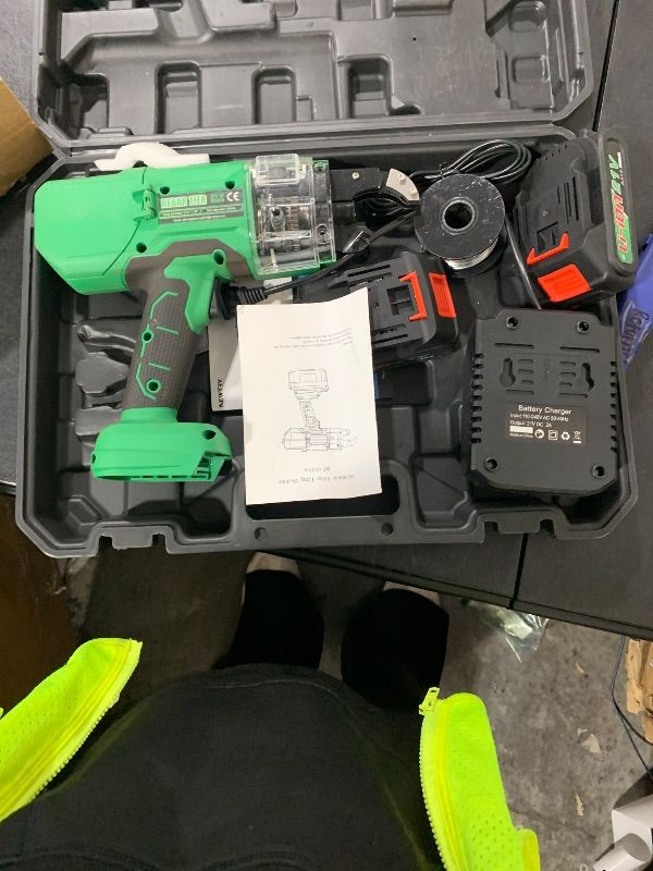 Photo 1 of NEWTRY Cordless Rebar Tie Automatic Rebar Tying Gun Portable Steel Tie Tool with 2pcs 2000mAh Rechargeable Batteries for ?0.3"-1.33" Rebar