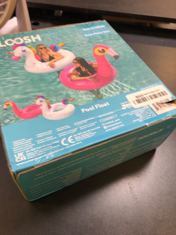 Photo 1 of JOYIN 2-Pack Flamingo Unicorn Pool Float - Fun Floaties Inflatable Swimming Pool Tubes Toys Party Decorations, Summer Vacation Lake Beach Floaty Swim Rings Raft Lounger for Adults & Kids