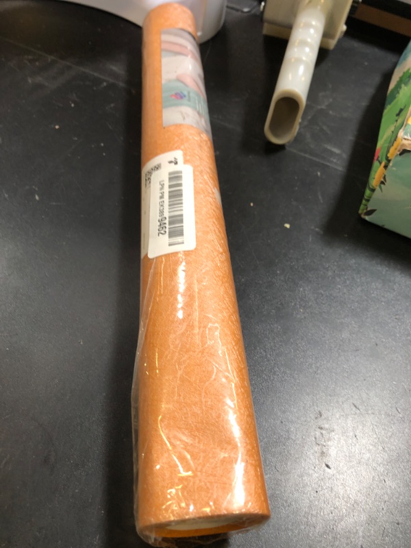 Photo 1 of Abyssaly Cream Orange Wallpaper Peel and Stick Wallpaper 15.7in X 118in Silk Embossed Self Adhesive Removable Contact Paper for Bedroom Living Room Solid Color Brown Shelf Drawer Liners Paper