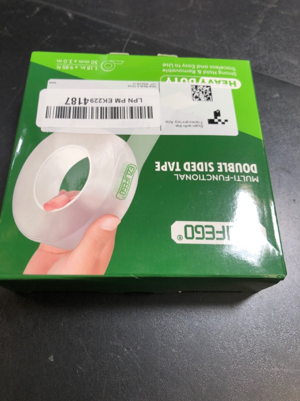 Photo 1 of EZlifego Double Sided Tape Heavy Duty, Nano Double Sided Adhesive Tape, Clear Mounting Tape Picture Hanging Adhesive Strips (9.85FT)