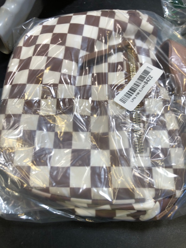 Photo 1 of FEIBOON Spacious Checkered Nylon Crossbody Bag Bum Bag Checkered Handbags Wallets for Women