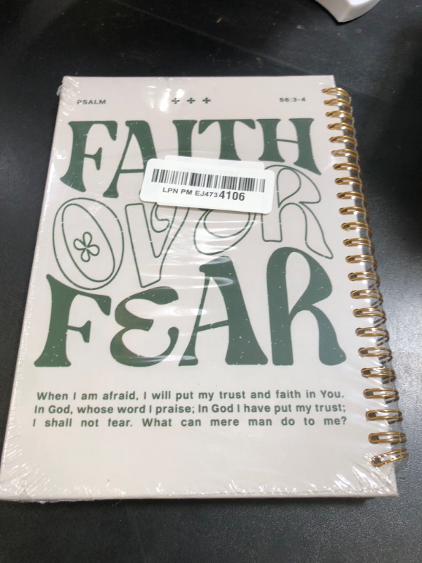 Photo 1 of Wheatwin Faith Over Fear Christian Notebook, Bible Journal, Prayer Journal for Women & Men, Church Notes Journal, Scripture Hardcover Spiral Notebook 5.5x8.3 in