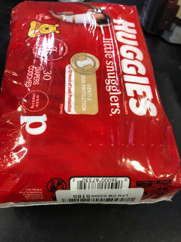 Photo 1 of Huggies Newborn Diapers, Little Snugglers Baby Diapers, Size Preemie (up to 6 lbs), 30 Count